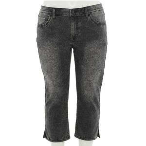 Evri Women's Mid-Rise Cropped Jeans Gray Wash - Size 24W